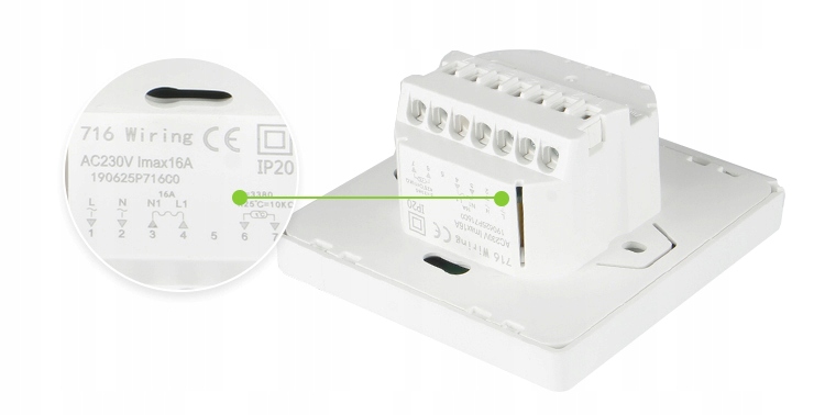 Inteligentny Termostat Obciążalny 16A Podłogówka Czarny TR058C RT WiFi TUYA Komunikacja WiFi