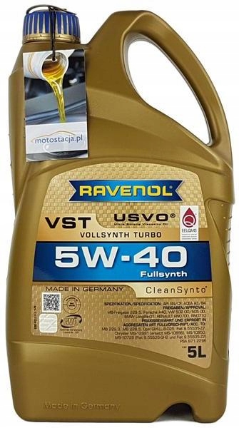 

Ravenol Vst 5W40 Cleansynto A3/B4 Sn/cf 5L