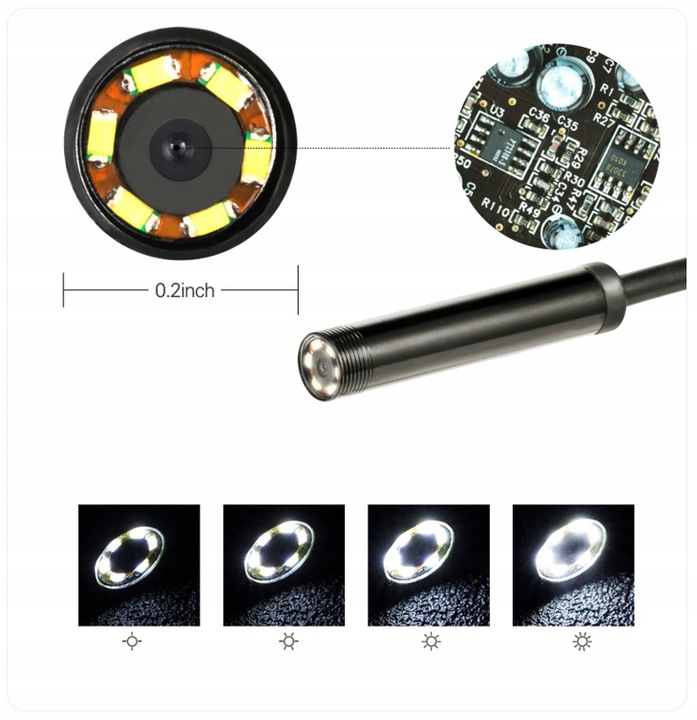 ENDOSKOPOWA KAMERA INSPEKCYJNA 2M HD LED WIFI Producent code 4V EY WU