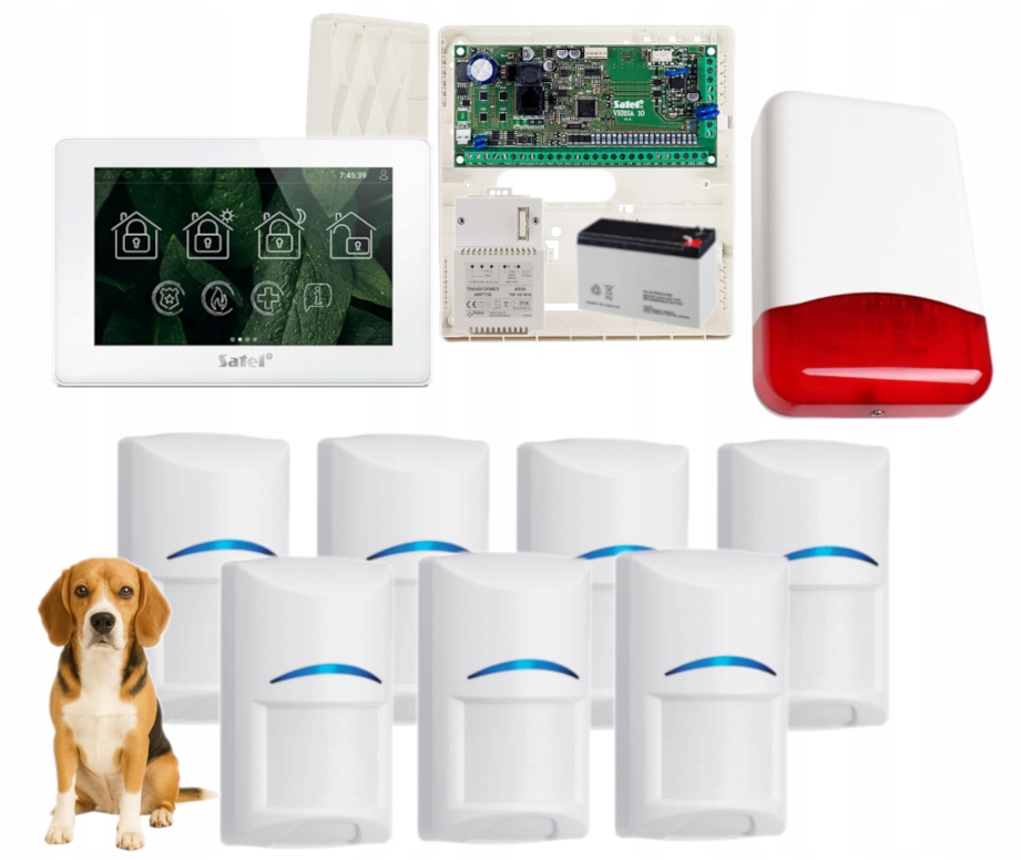 System Alarmowy Satel Versa 10 7 Czujek Bosch Pet Panel Dotyk Syrena Zestaw