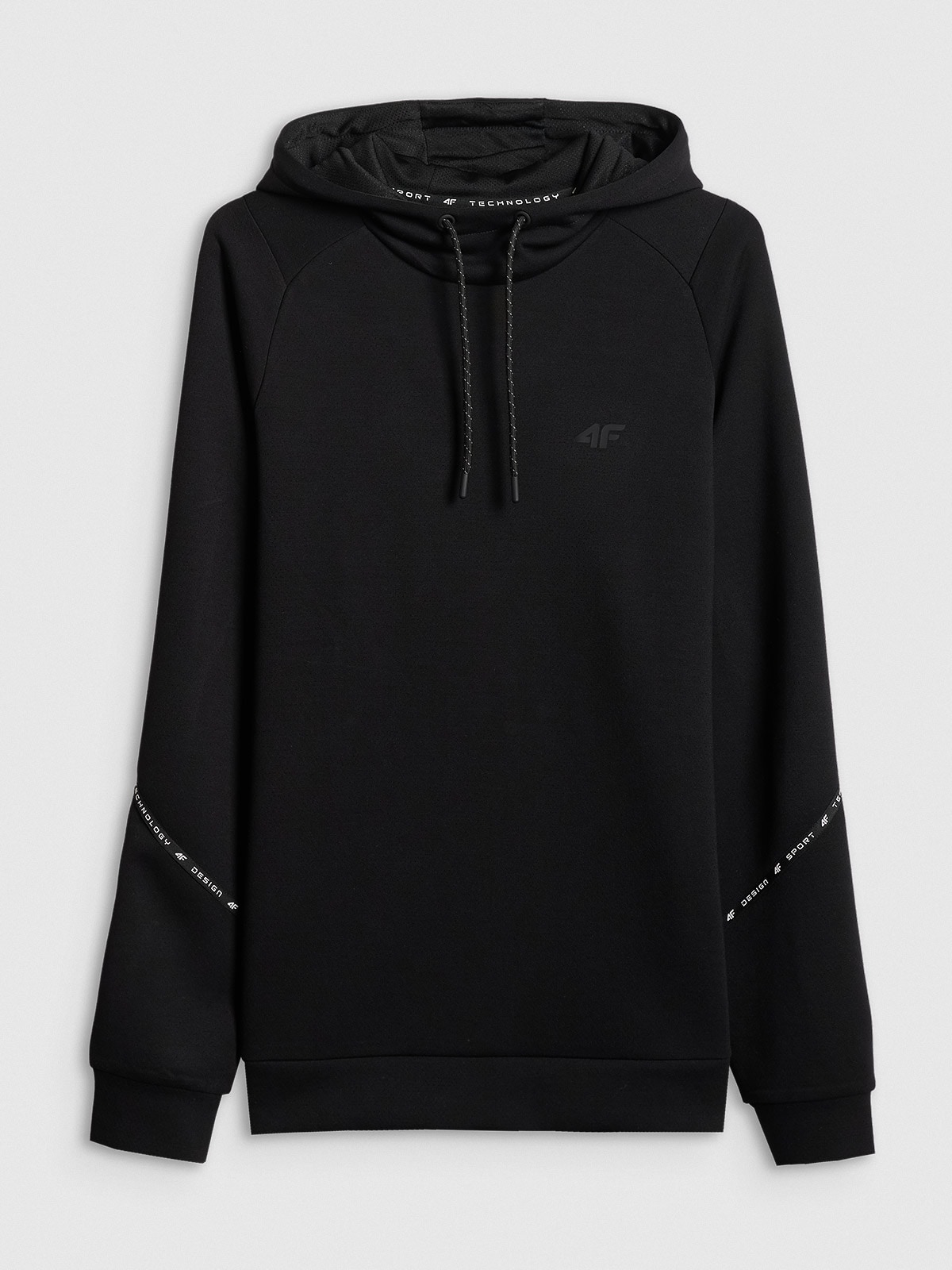 4F Tepláková Mikina Černá S Kapucí Pohodlná L