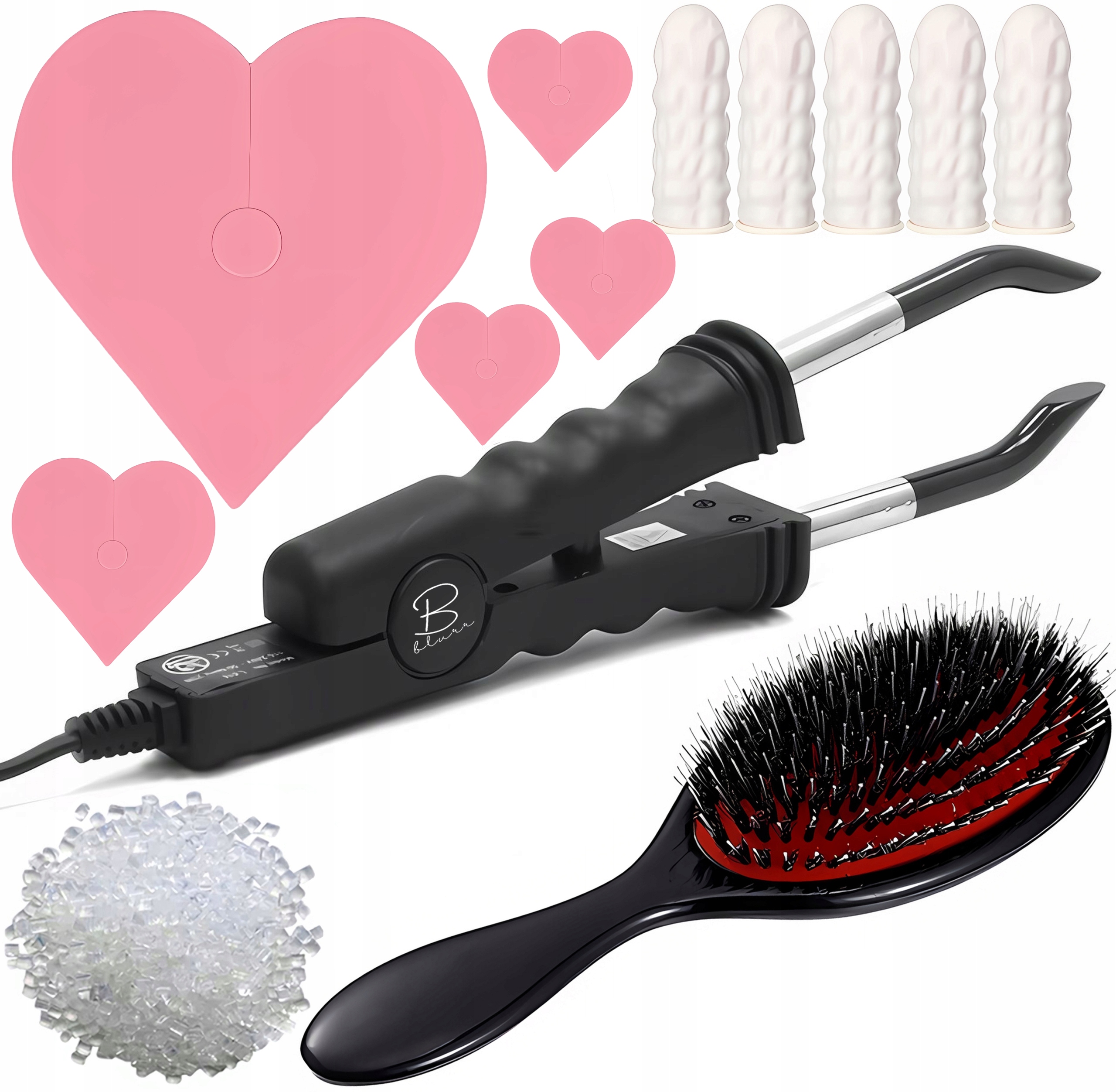 Sada Svařovacích Strojů Na Prodlužování Vlasů, Italský Keratin, Krytky, Kartáč