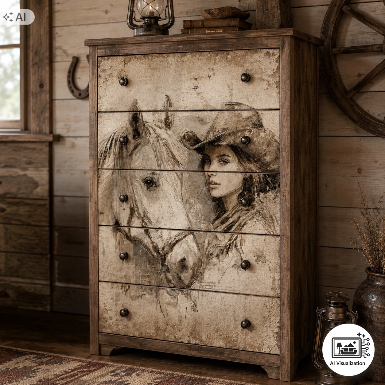 Sada nábytkového papíru na decoupage FPA1088 Série Western
