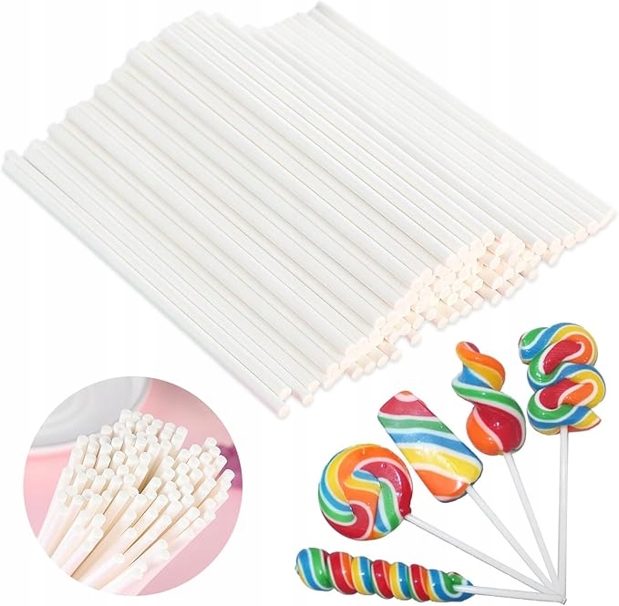 Levně 100 X Tyčinky Na Lízátka Sladkostí Diy Pro Vlastní Výrobu Dítěte