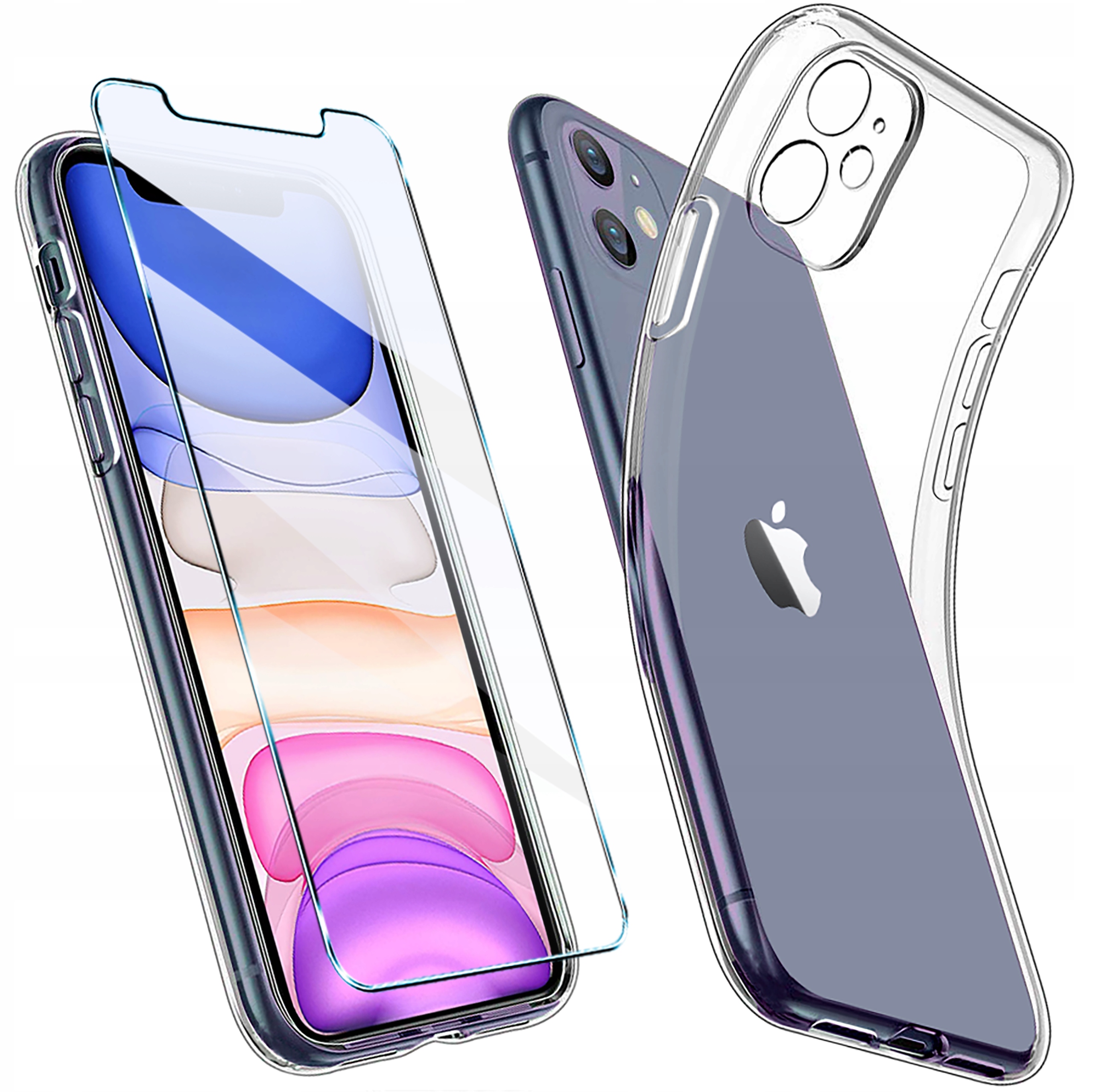 Etui SILICONE Case + Szkło 9H do iPhone 11