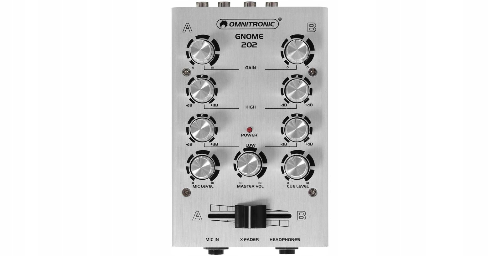 Mikser Dj Omnitronic GNOME-202 Mini Mixer Srebrny