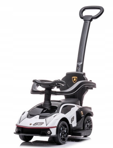 8105 Jeździdełko Lamborgini Biały 661 Gumowe Koła z Rączką