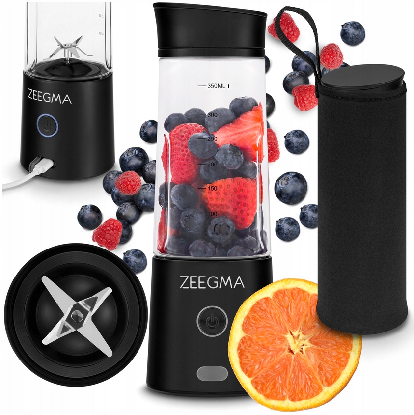 BLENDER BEZPRZEWODOWY PRZENOŚNY TURYSTYCZNY USB 450ml 300W + ETUI
