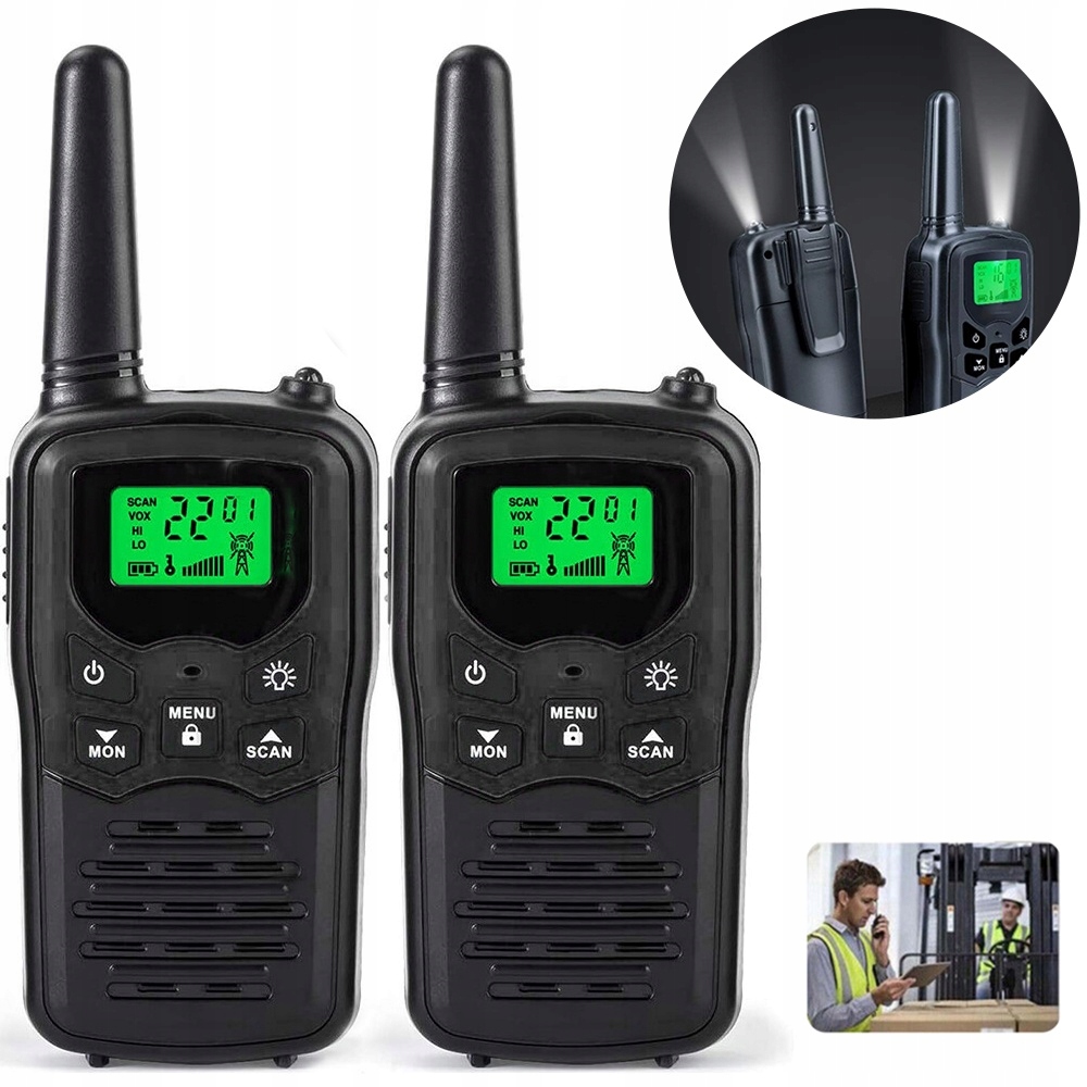 2SZT Eu Walkie Talkie Krótkofalówka Łoki Toki Latarka Radiotelefon