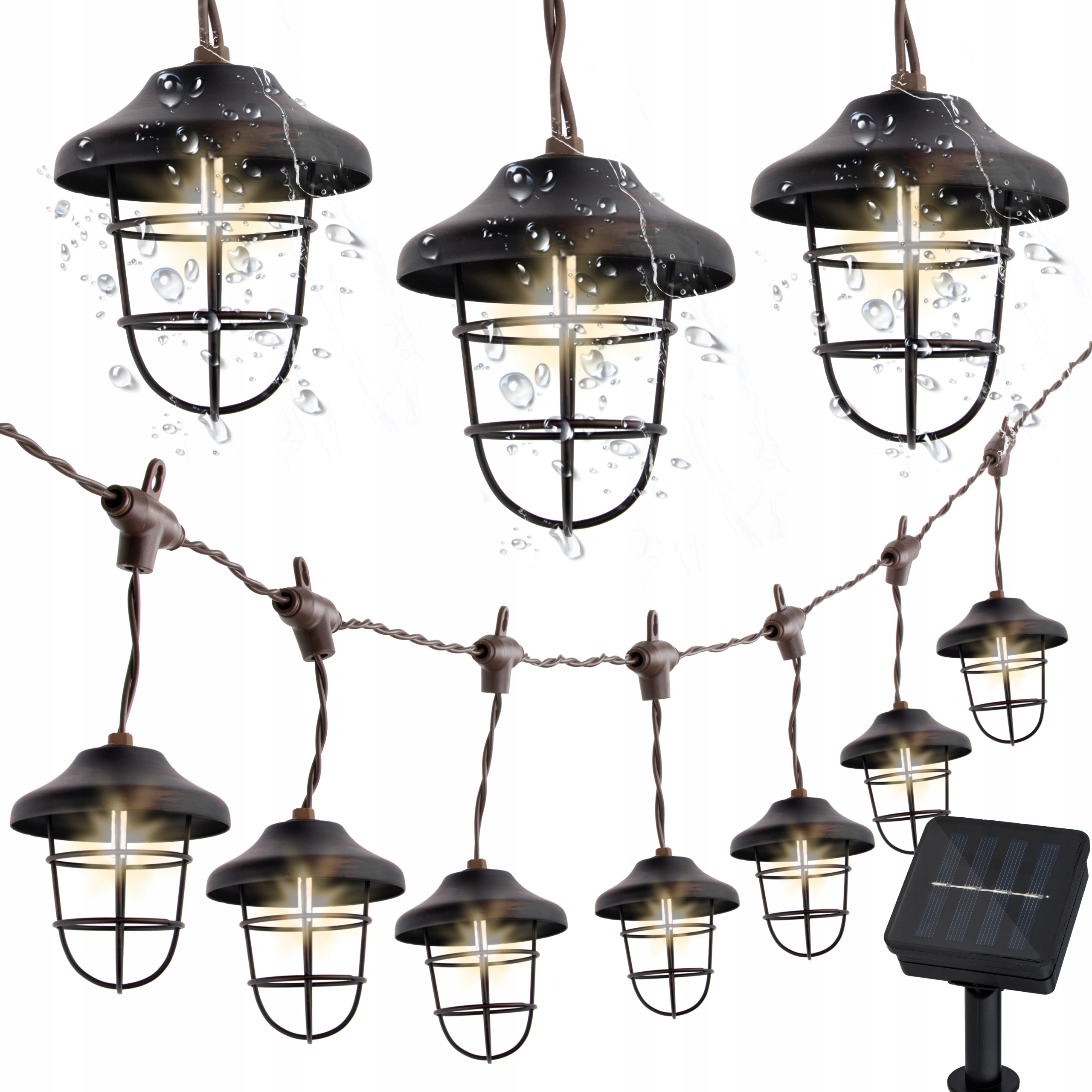 

Girlanda żarówki Led panel solarny lampki ogrodowe