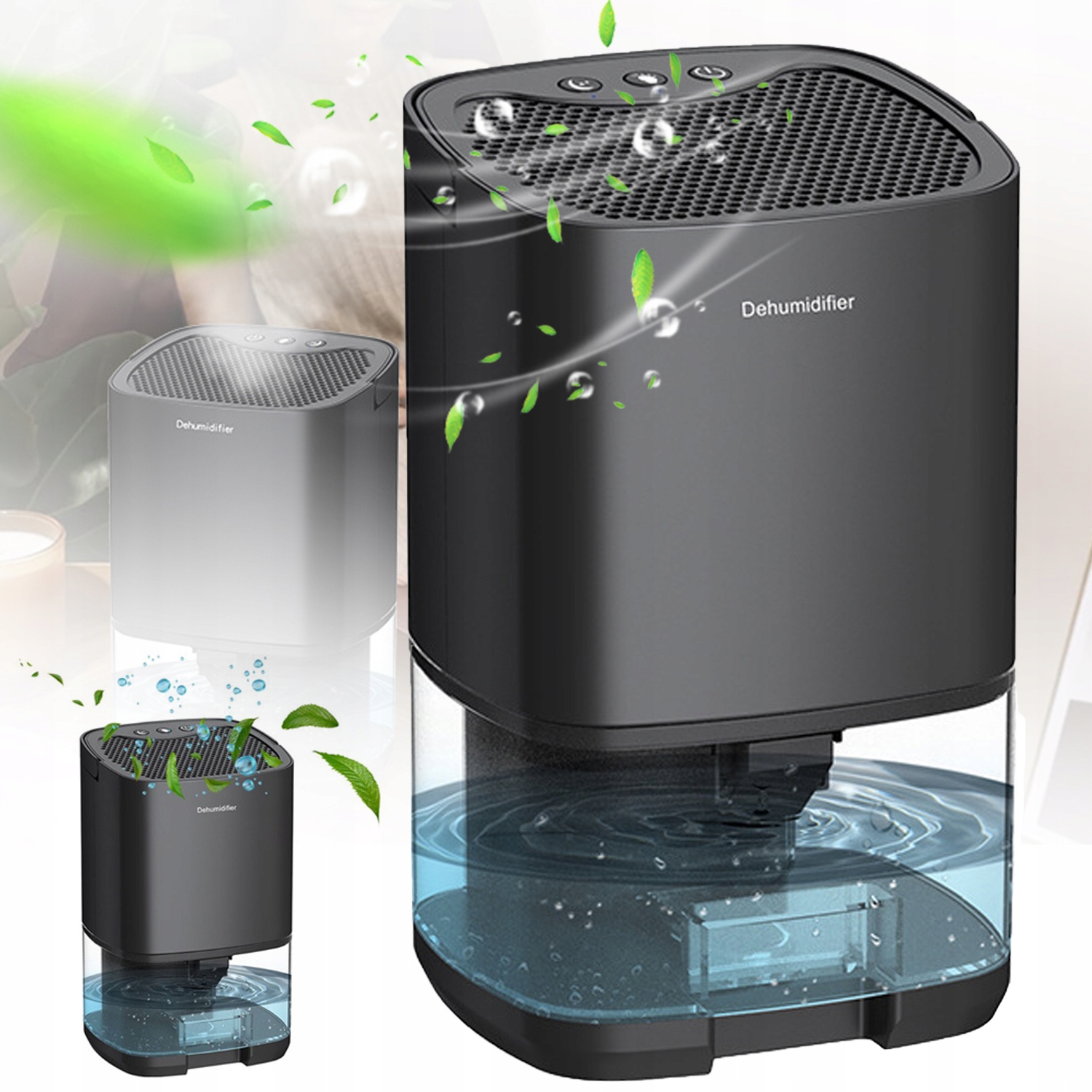 Elektrický Odvlhčovač S Nádobkou 1000 ML – Pro Malé Místnosti, Černý
