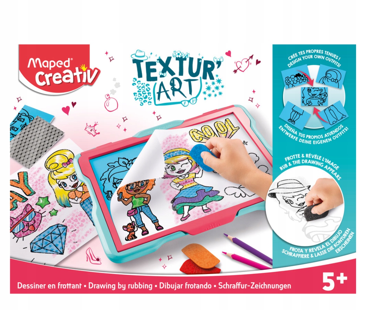 MAPED tablica TEXTUR ART FASHION do odrysowywamia i teksturowania Marka Maped