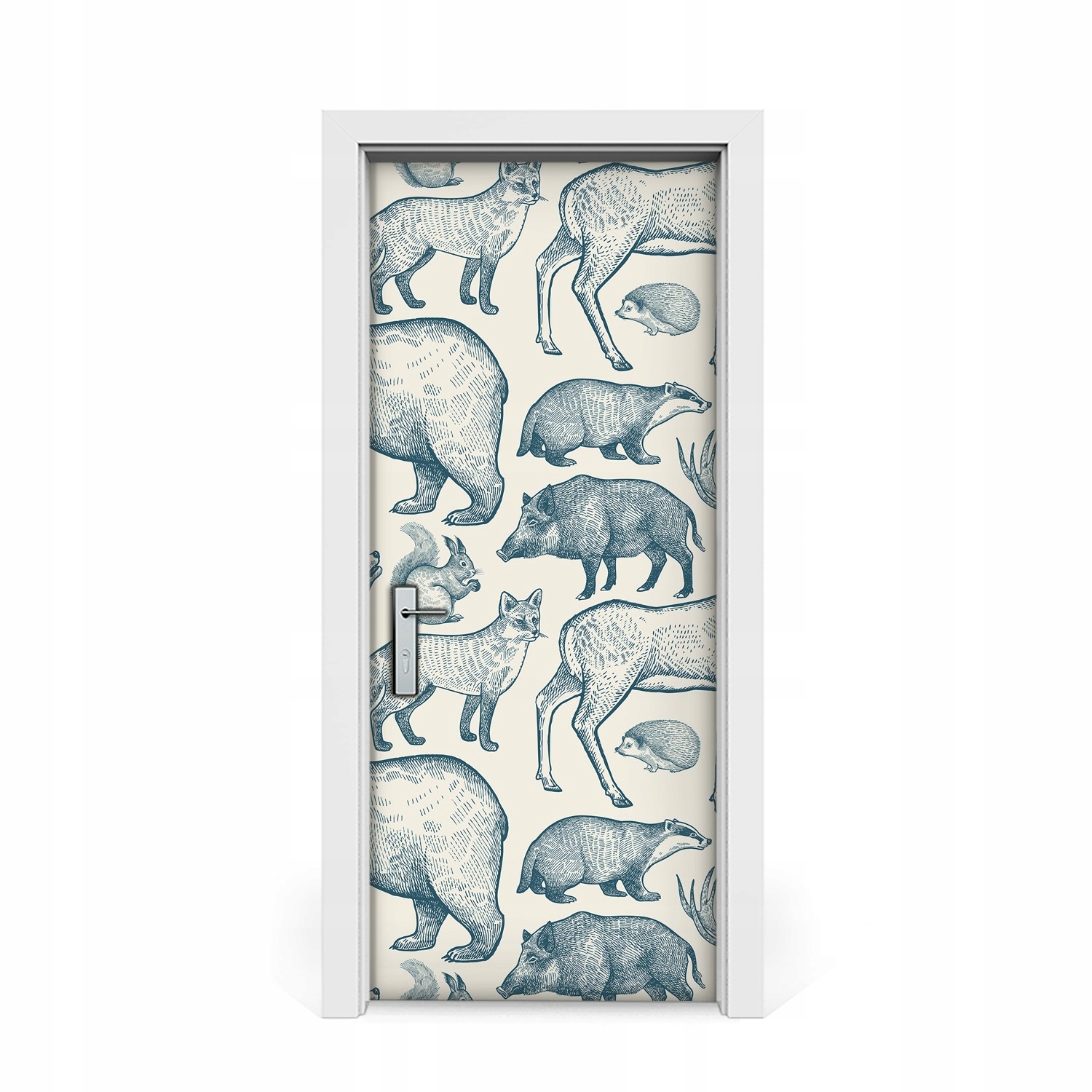 

Naklejka na drzwi okleina Zwierzęta leśne 85x205