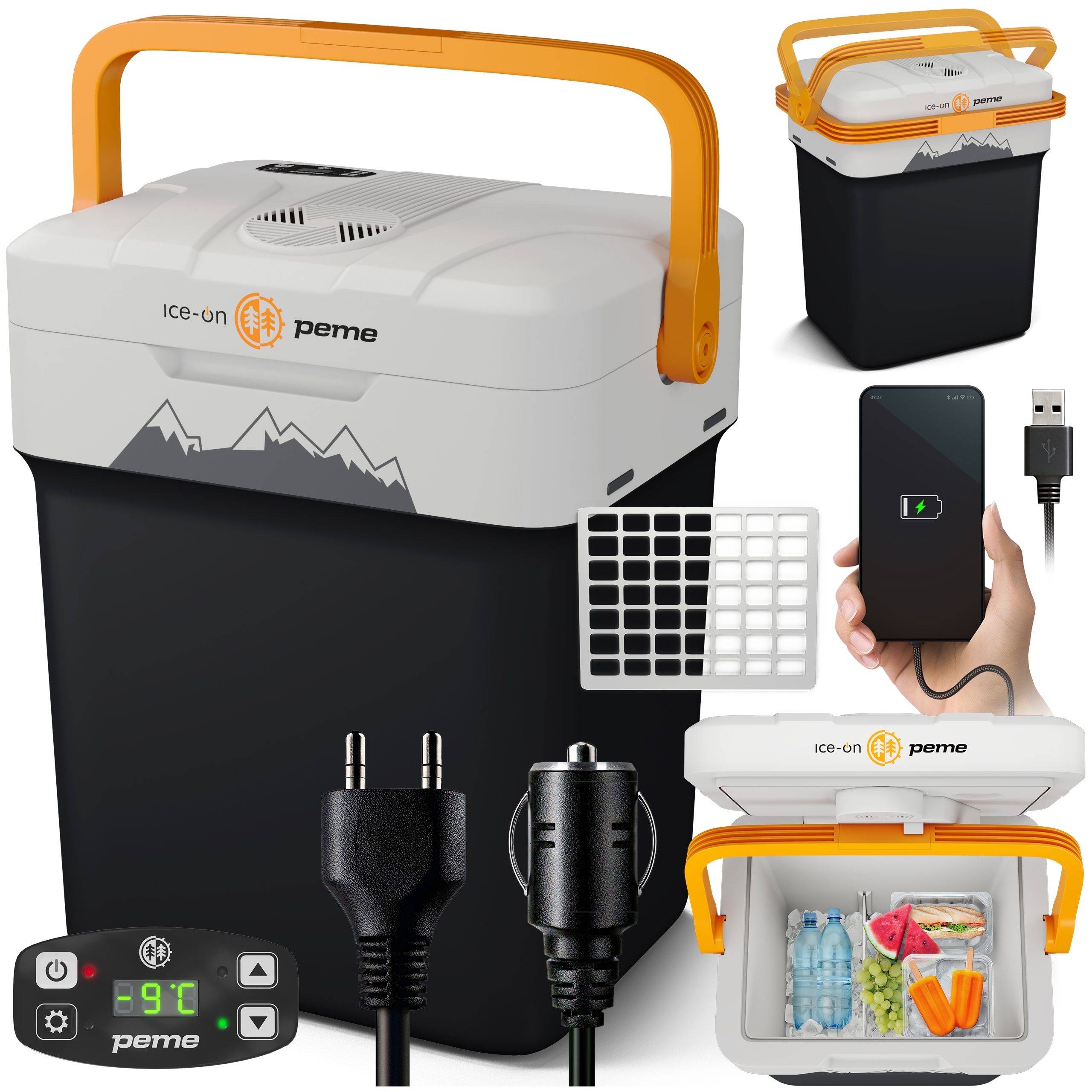 Lodówka Turystyczna Ice-On 32 Samochodowa Funkcja Grzania 12v 230v Usb Peme