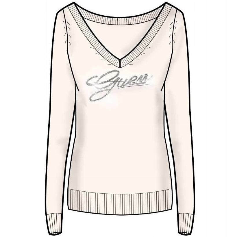 Guess Dámská Halenka S Dlouhým Rukávem Ecru M