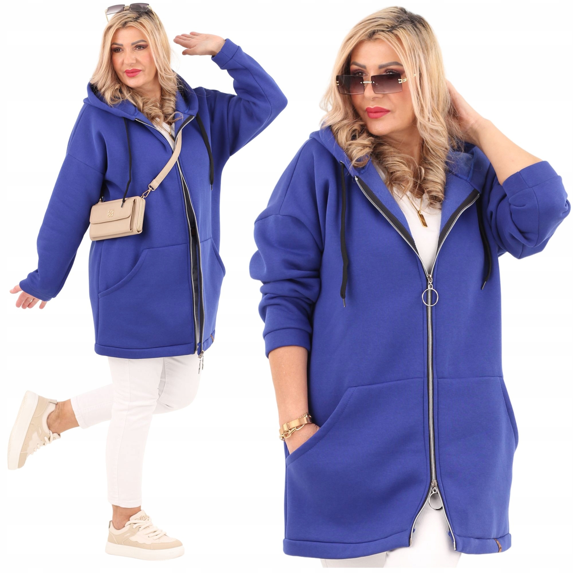 Bluza Damska Rozpinana Ocieplana Bawełniana Polski Producent Duże Rozmiary