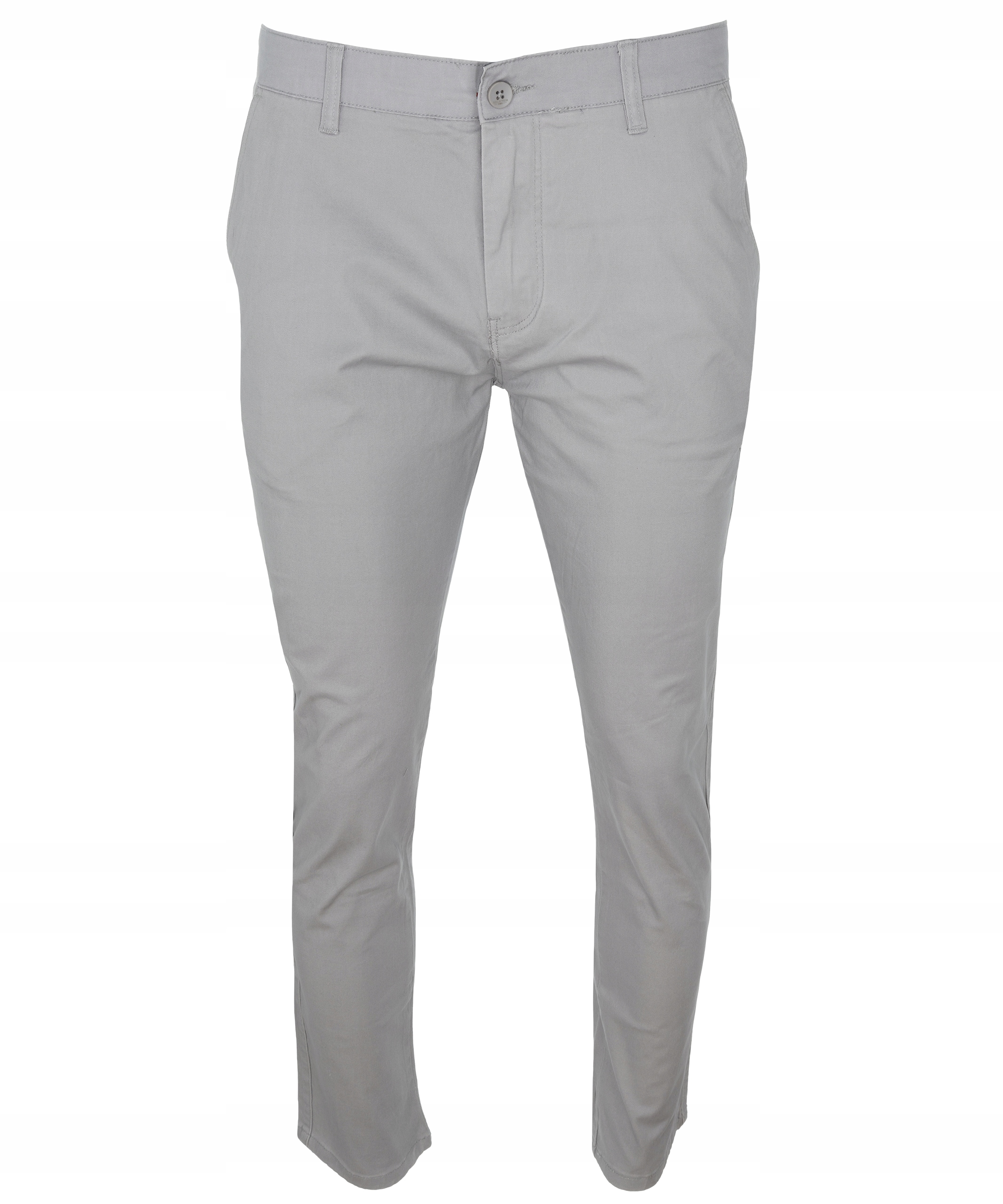 SPODNIE MATERIAŁOWE BAWEŁNIANE SZARE W42 Fason proste