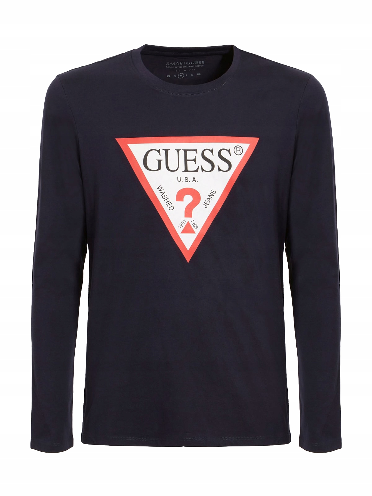 Guess Tričko Pánské S Dlouhým Rukávem Navy vel. M