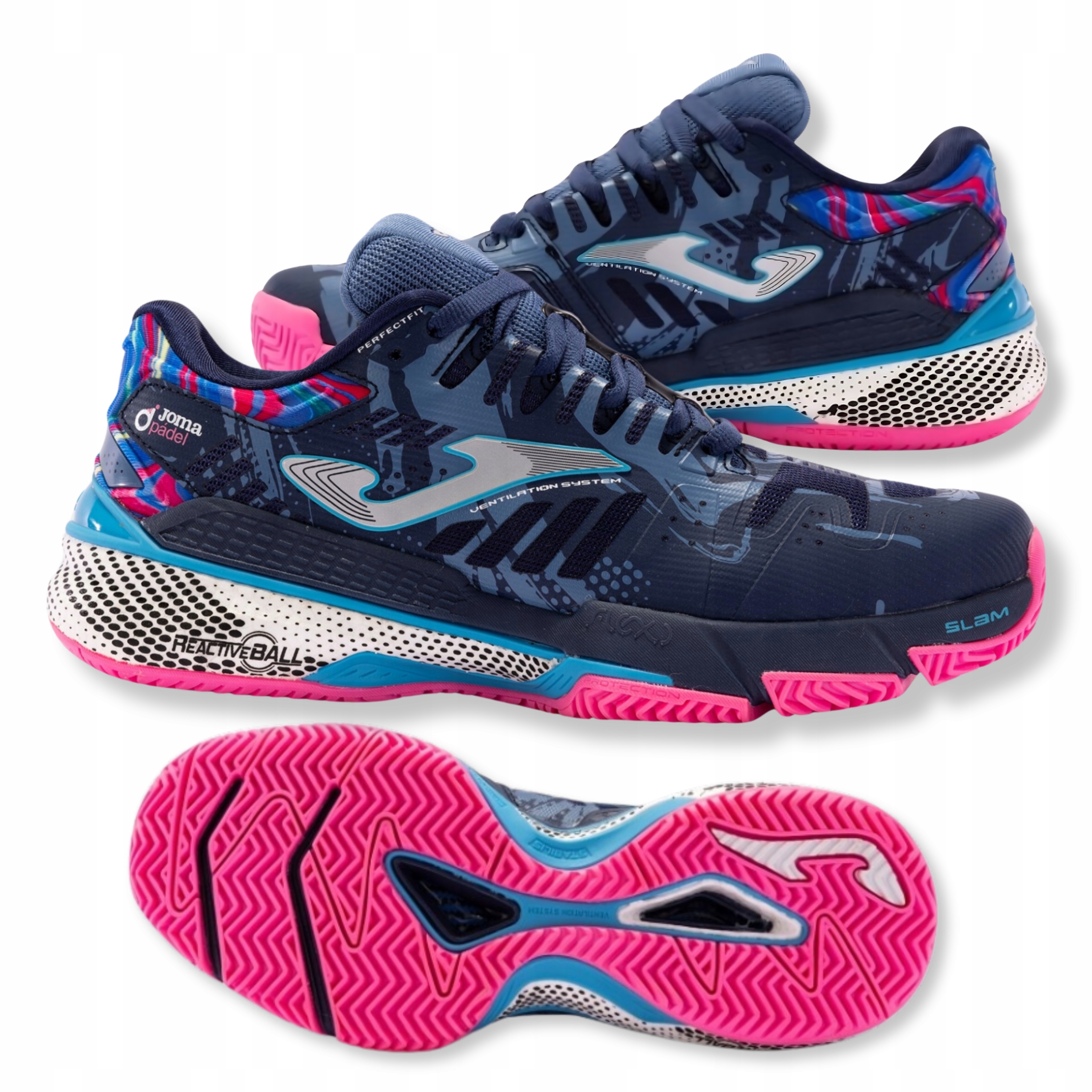 Buty do Padla Tenisa Ziemnego Damskie Joma Slam Navy Blue Różowe Rozmiar 40