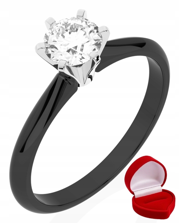 Zlatý Prstýnek 585 14k Safír 0,50 ct Černé Zlato R7