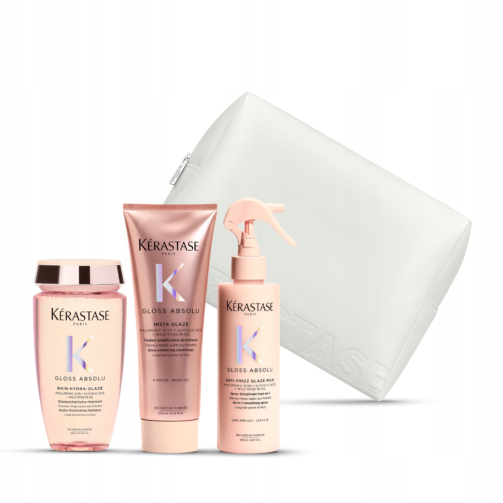 Kérastase GlossAbsolu Zestaw Odżywka Szampon Mleczko Włosy Puszące +Prezent