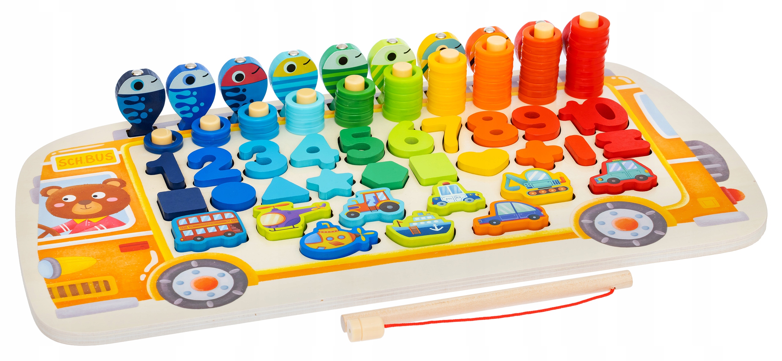 MONTESORRI UKŁADANKA DREWNIANA ZABAWKA SORTER 6W1 Marka bez marki