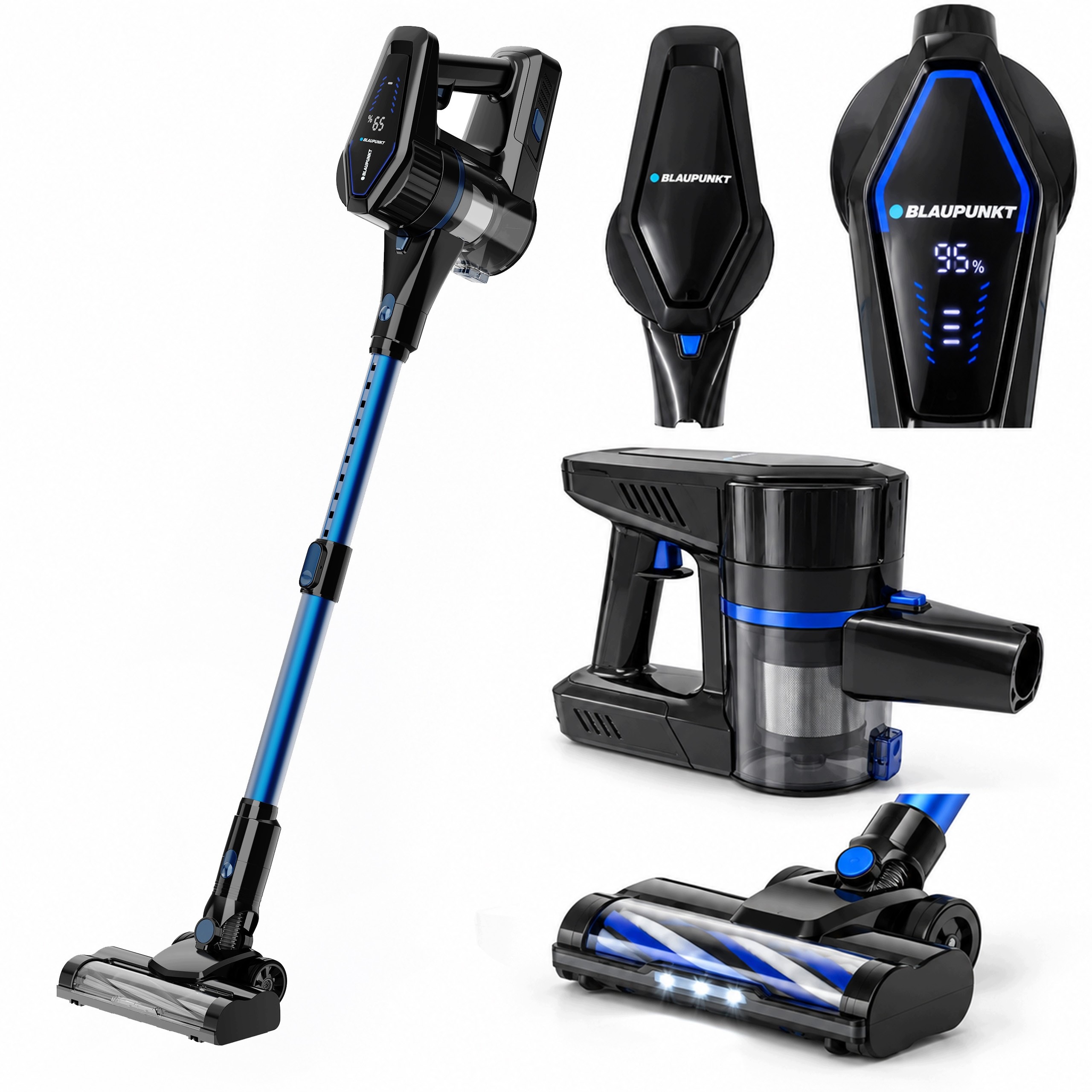 Tyčový vysavač bezdrátový vysavač Blaupunkt VCH612 250W Led elektrokartáč