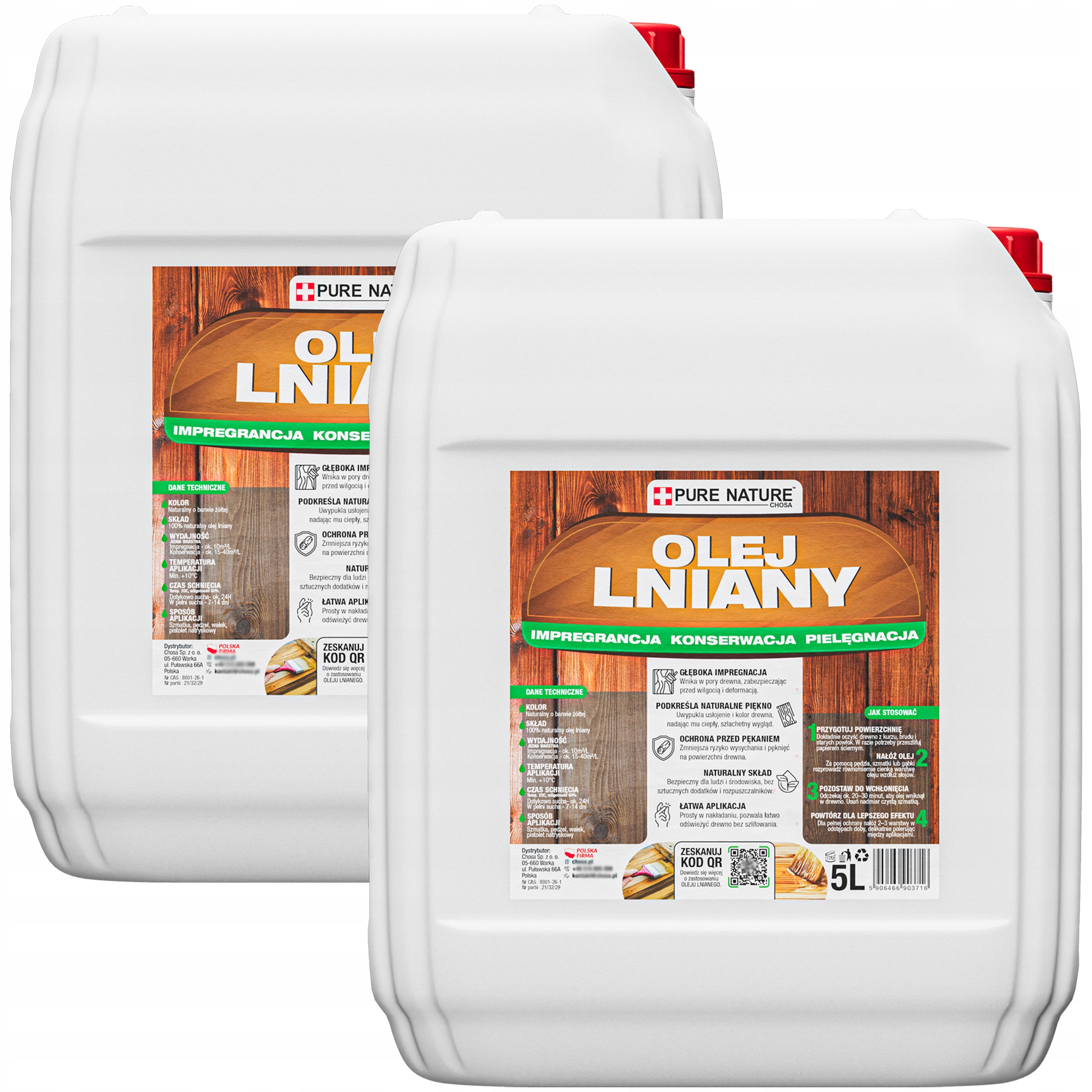 Lněný Olej Impregnat Na Dřevo Nábytku Terasový Přírodní 2x 5L 10L 100 m²