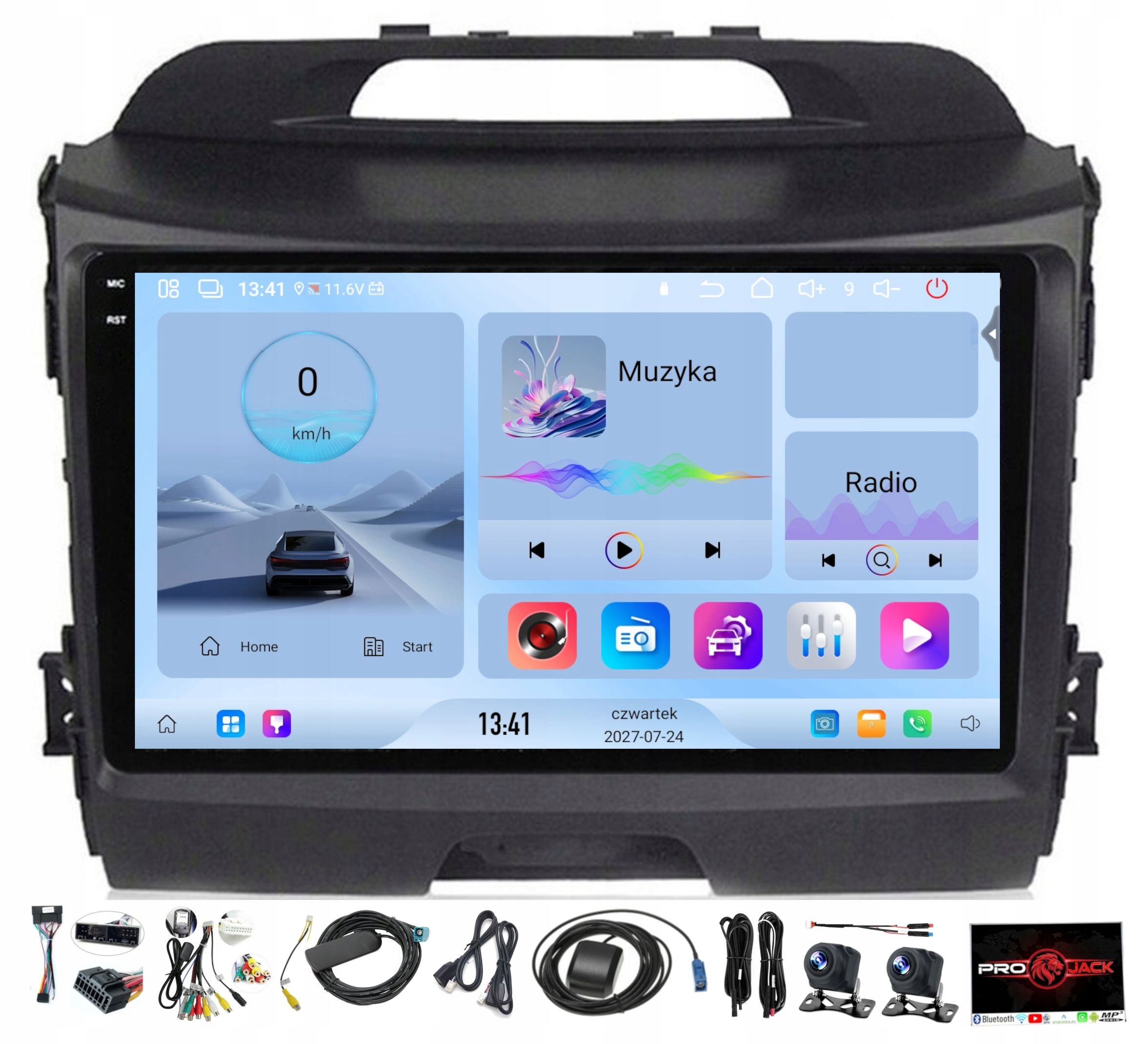 Rádio Navigácia Carplay Gps Android Kia Sportage 2010-2015 4GB 64GB Sim