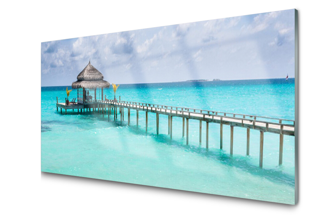 

Panel szklany Płytka Morze Most 140x70 + Klej