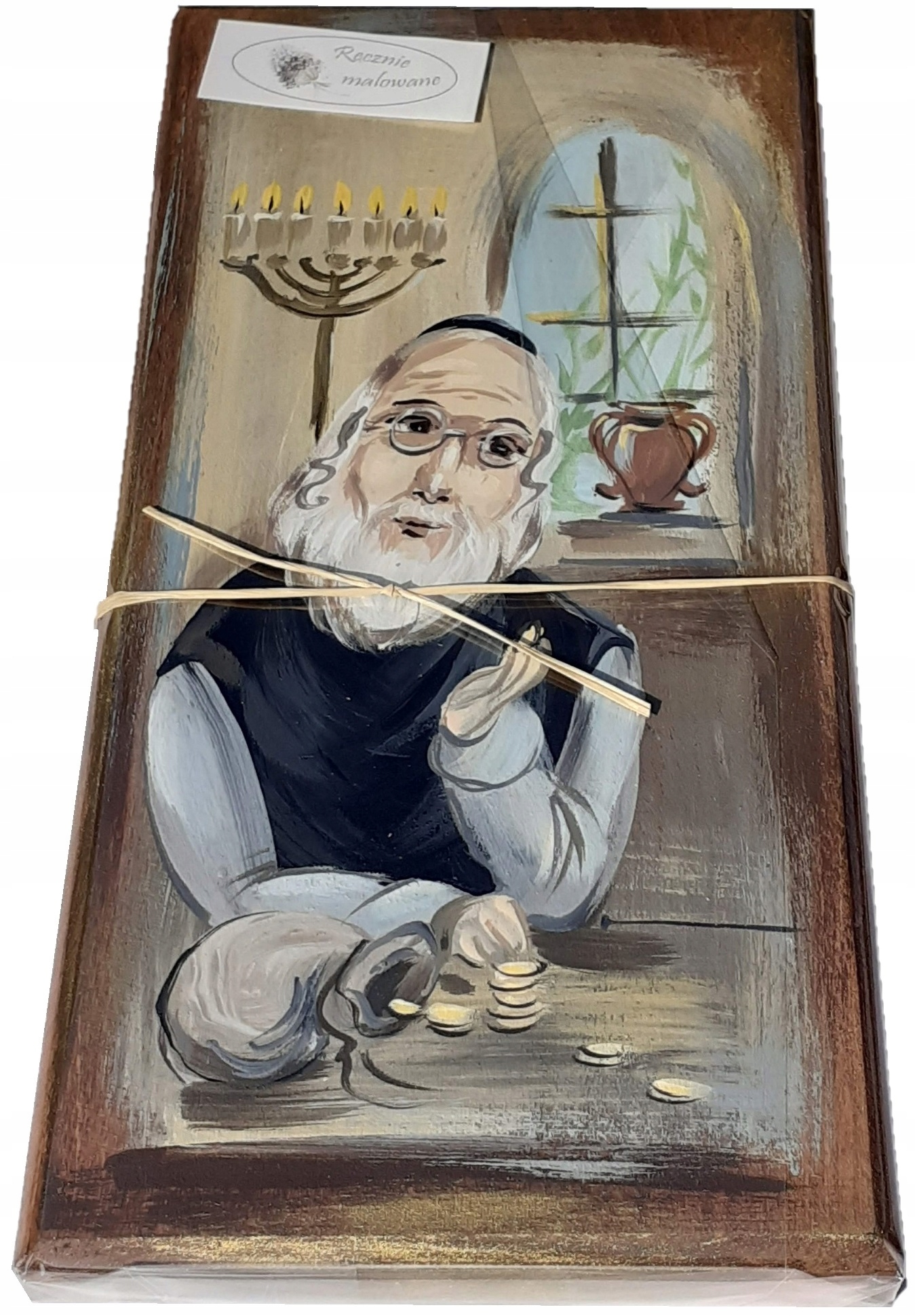Žid ručně malovaný na dřevě