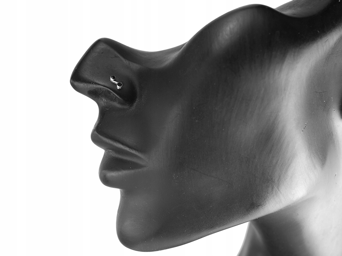 VERSIL kolczyk do nosa nos 'S' cyrkonie SREBRO 925 Część ciała nos