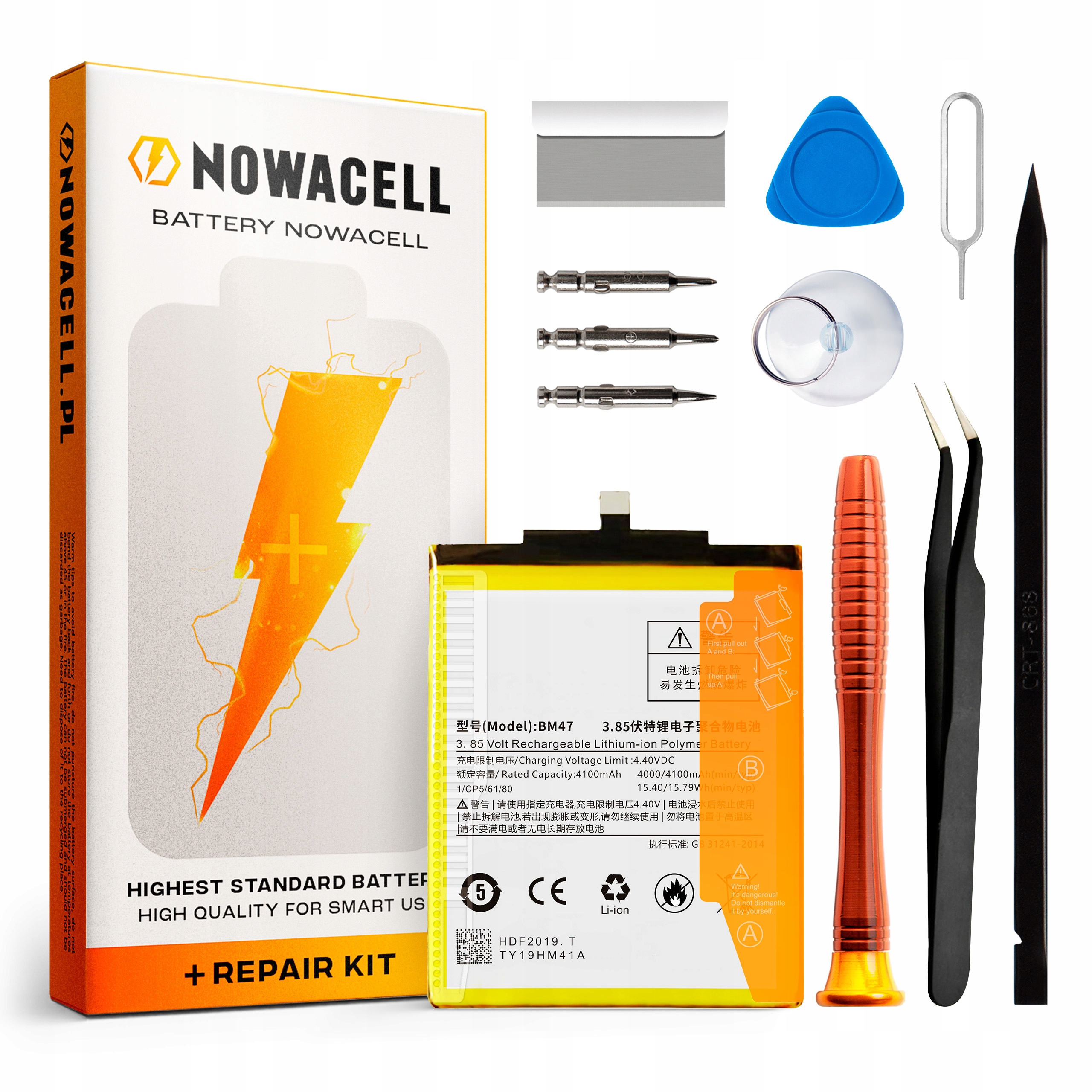 Bateria BM47 do Xiaomi Redmi 3, 3 Pro, 4X, 4100 mAh, Zestaw Naprawczy