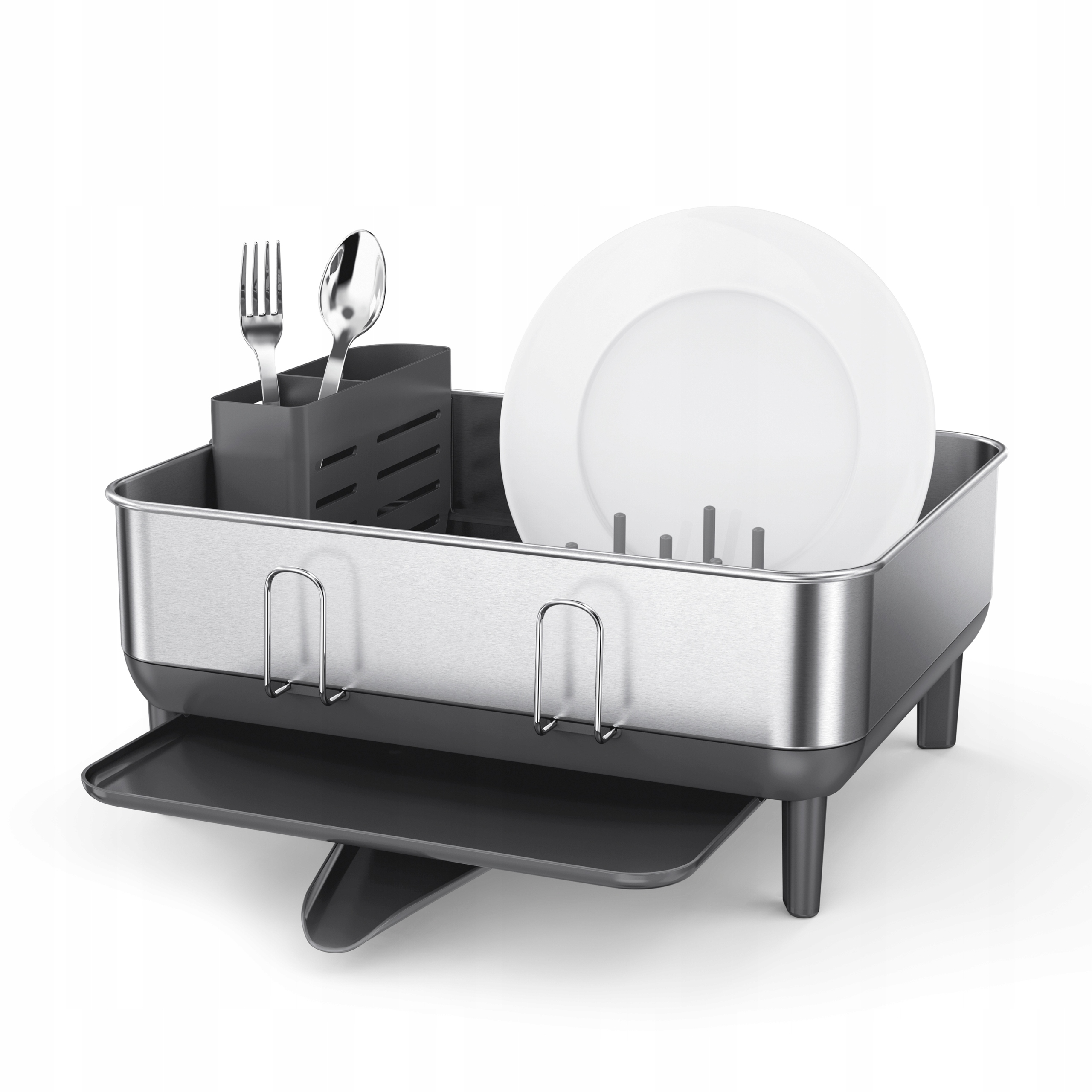 simplehuman Compact Sušička odkvapkávača na riad z matnej ocele čierna