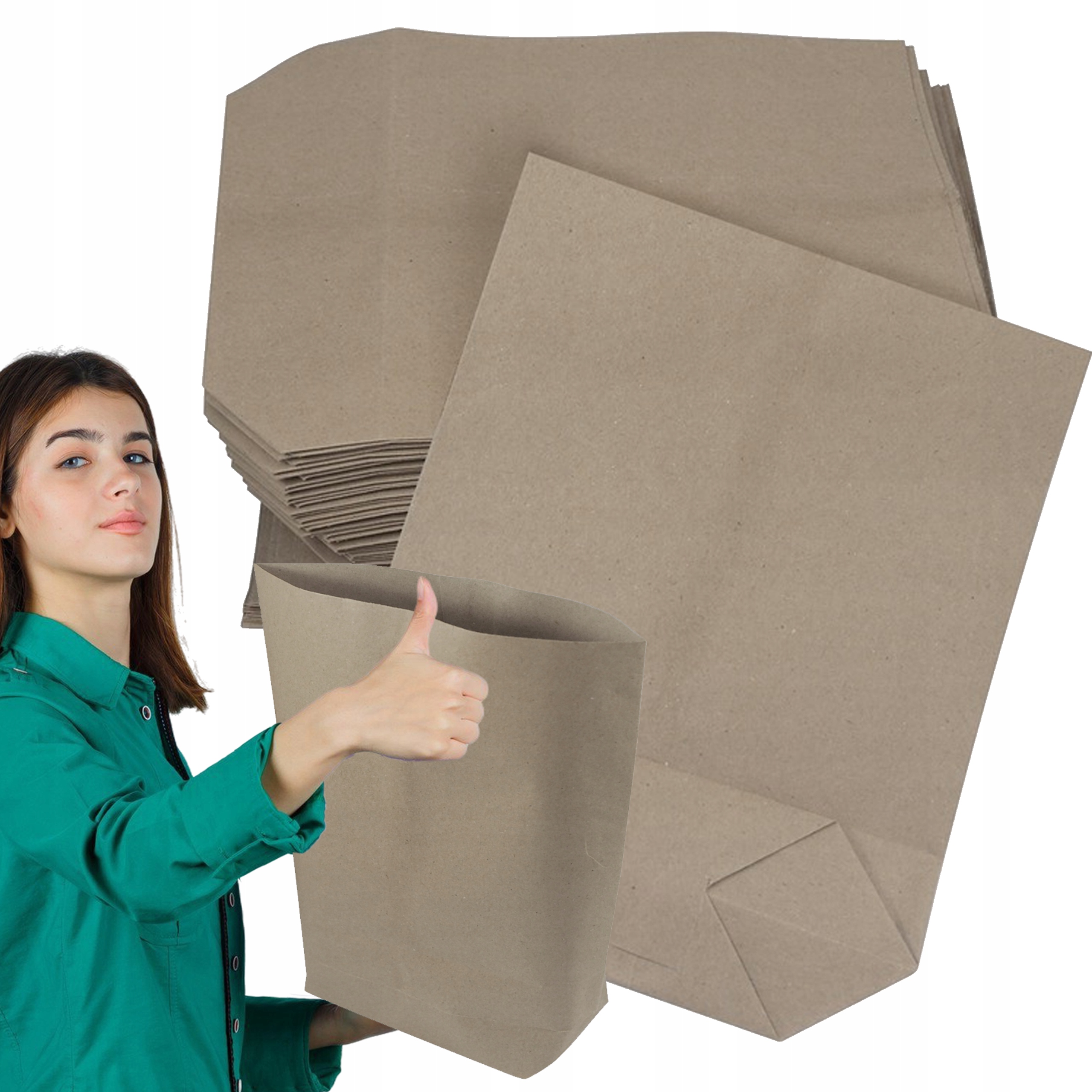 Torebki papierowe klockowe 0,5 Kg torby ekologiczne eko opakowanie 10 kg