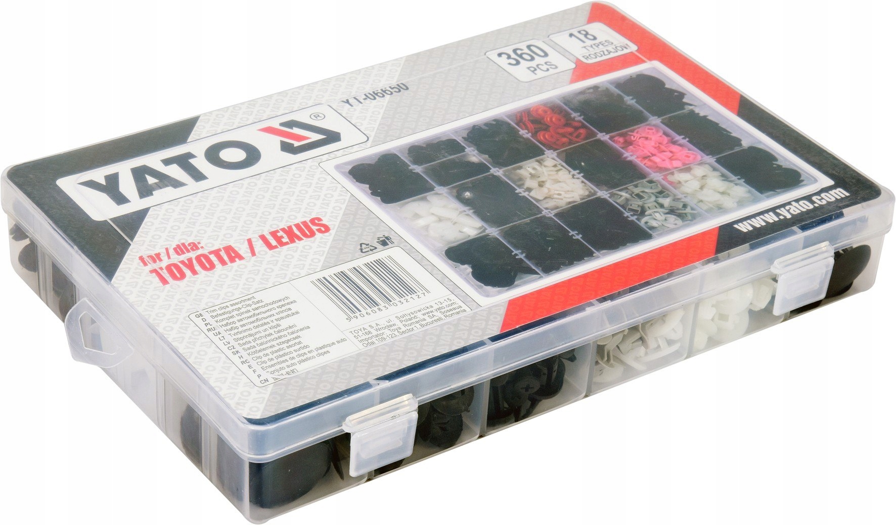 KOMPLET SPINEK SAMOCHODOWYCH TOYOTA/LEXUS 360SZT Waga produktu z opakowaniem jednostkowym 1 kg