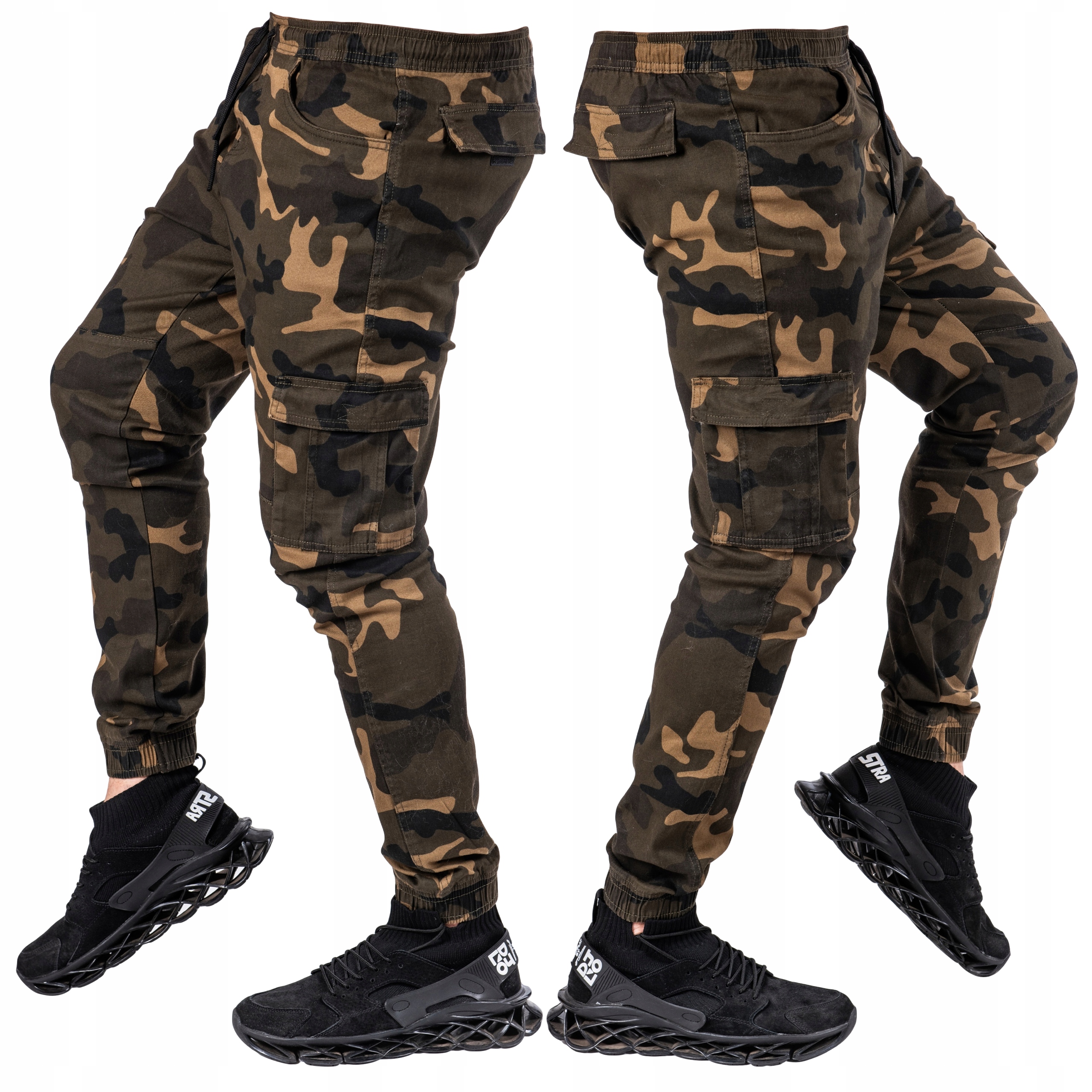 

R.xl Pas 96 cm Bojówki Joggery moro Khaki Vasco