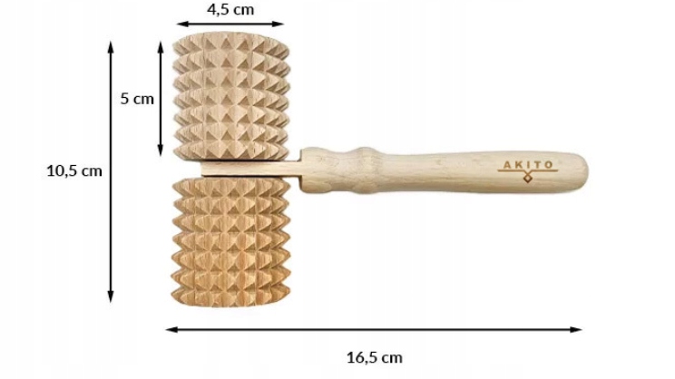 MASÁŽNY PRÍSTROJ DREVENÝ ECO VEĽKÝ S RÚČKOU PROTI CELULITÍDE AKITO EAN (GTIN) 5905123603006