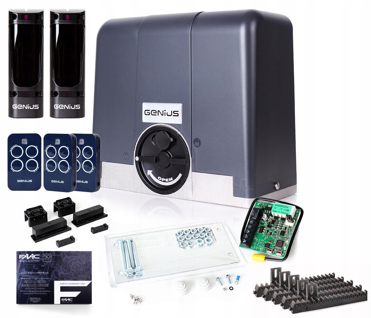 Zestaw Genius Blizzard 500 brama przesuwna +listwy