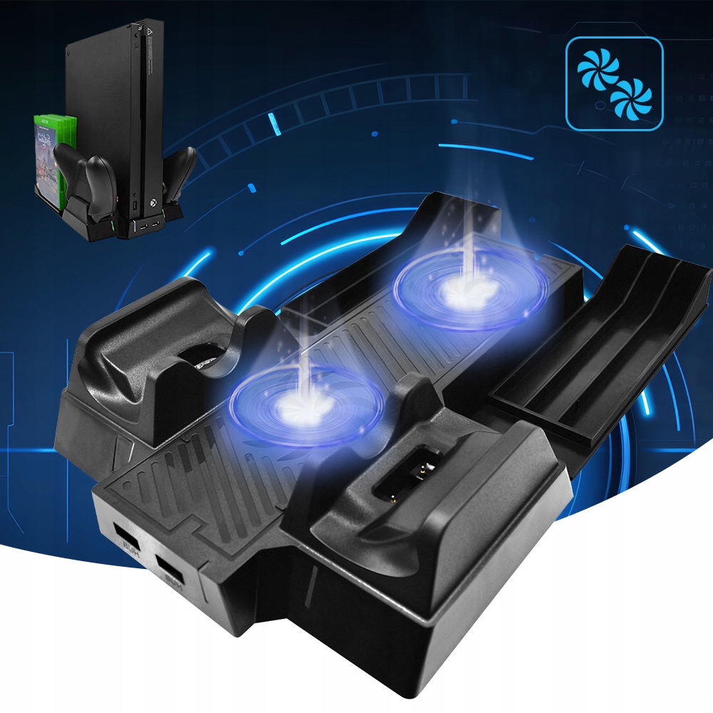 CHŁODZĄCA PODSTAWKA DO XBOX ONE-X STACJA Z ŁADOWANIEM KONTROLERÓW