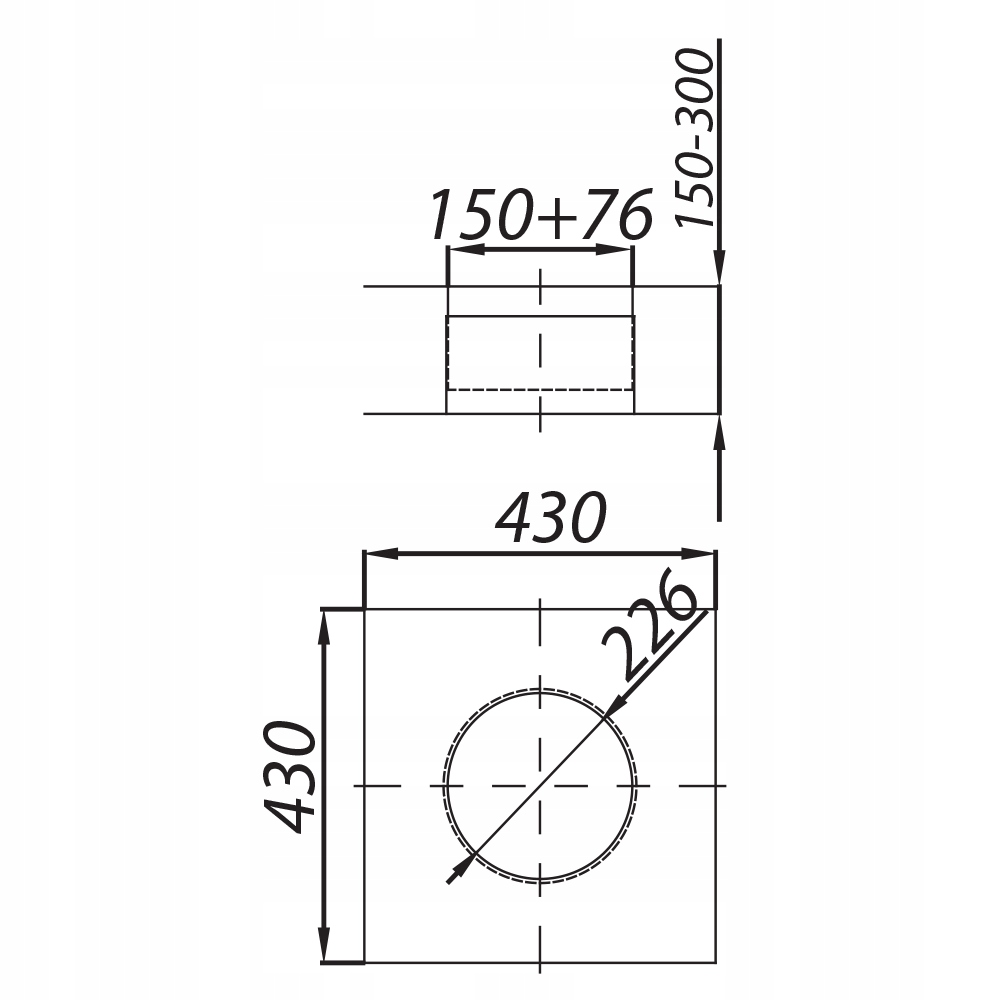 Adam Dw Nástenný priechod fi 150 nastaviteľný s izoláciou