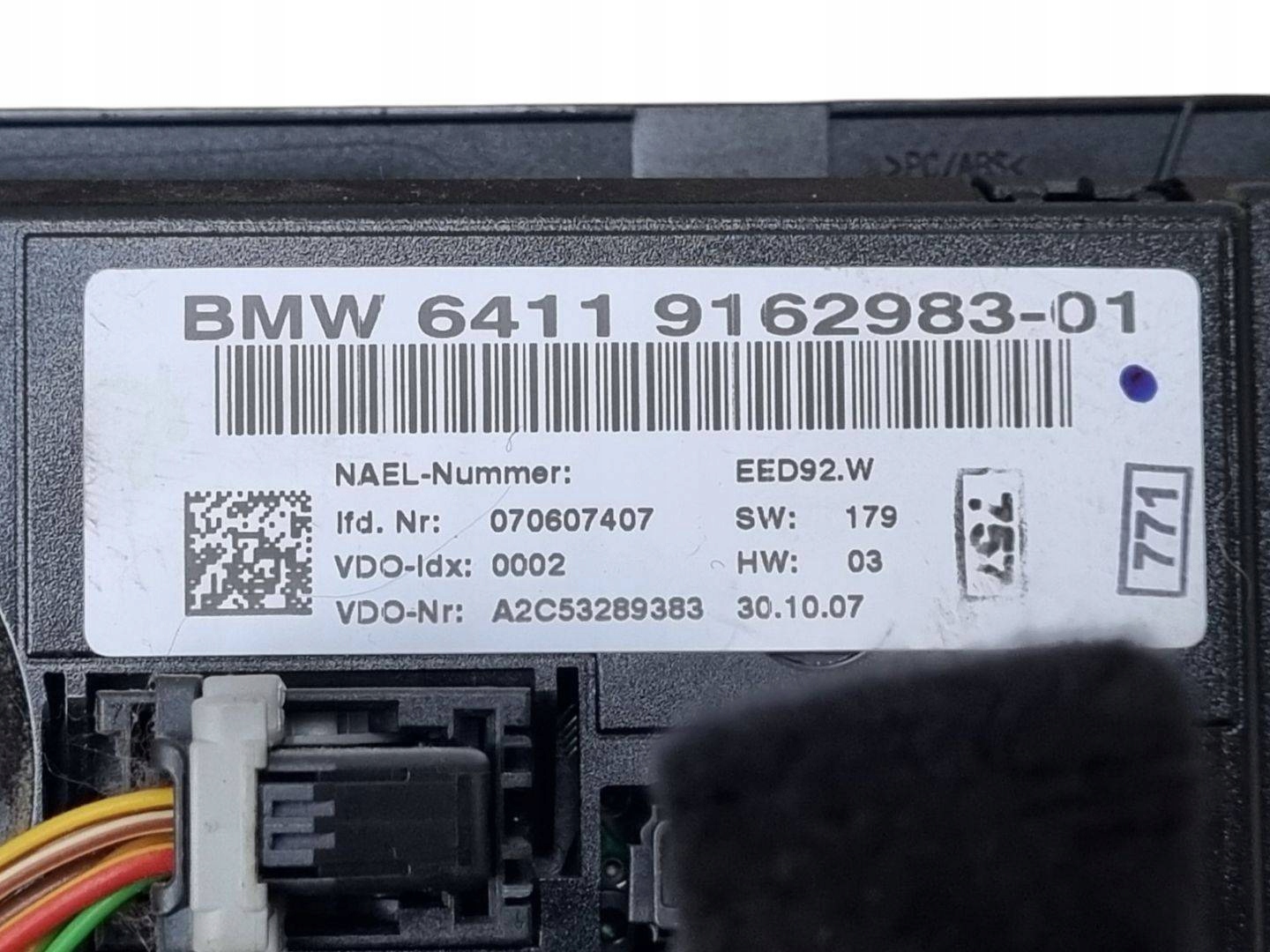 vezérlö panel a klímának BMW 3 E90/E91 E91 2007 9162983