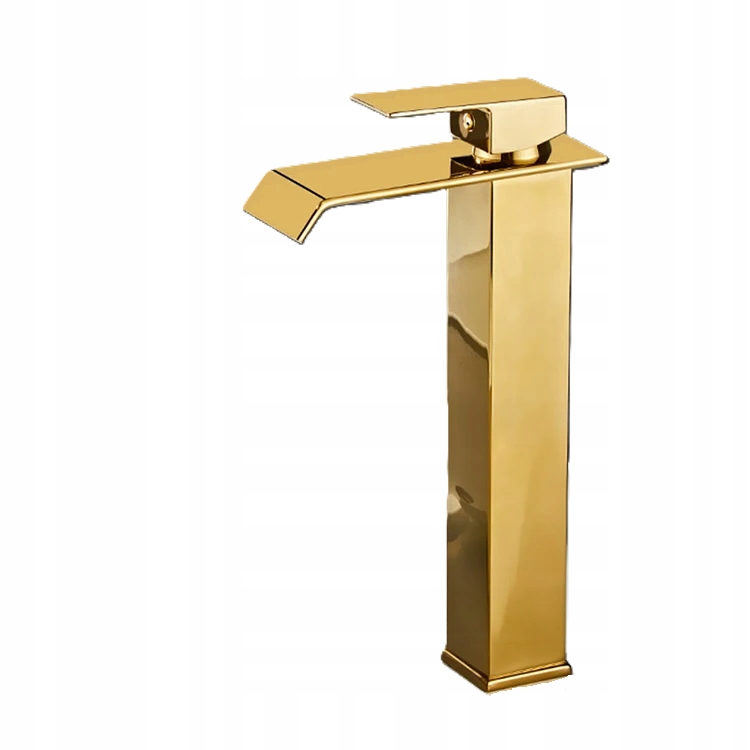 Zlatá umývadlová batéria Na Dosku Qvadro Gold