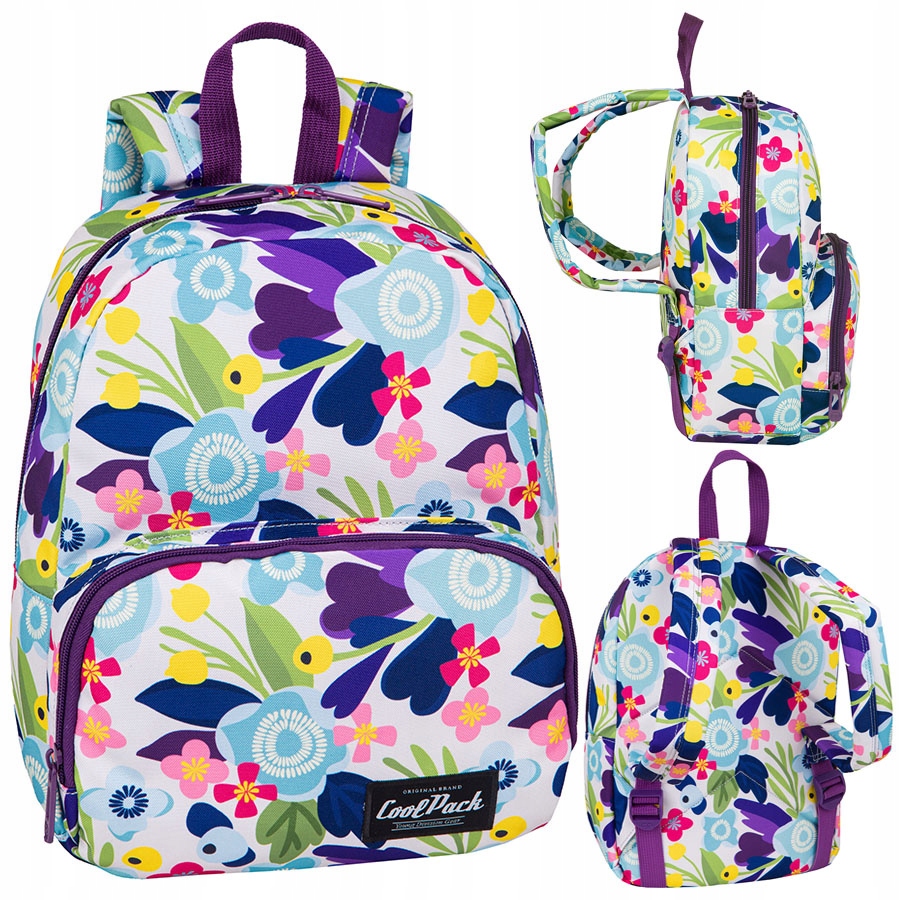 Mały Plecak Miejski Coolpack W Kwiatki Damski Dziewczęcy 16 Litrów