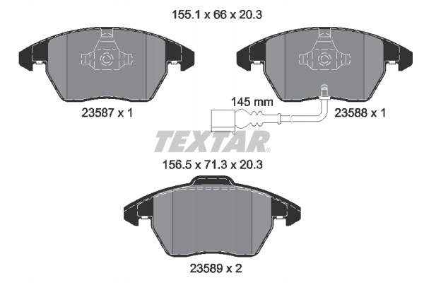 TEXTAR 2358701 КОЛОДКИ ТОРМОЗНОЕ AUDI A3 SKODA OCTAVIA