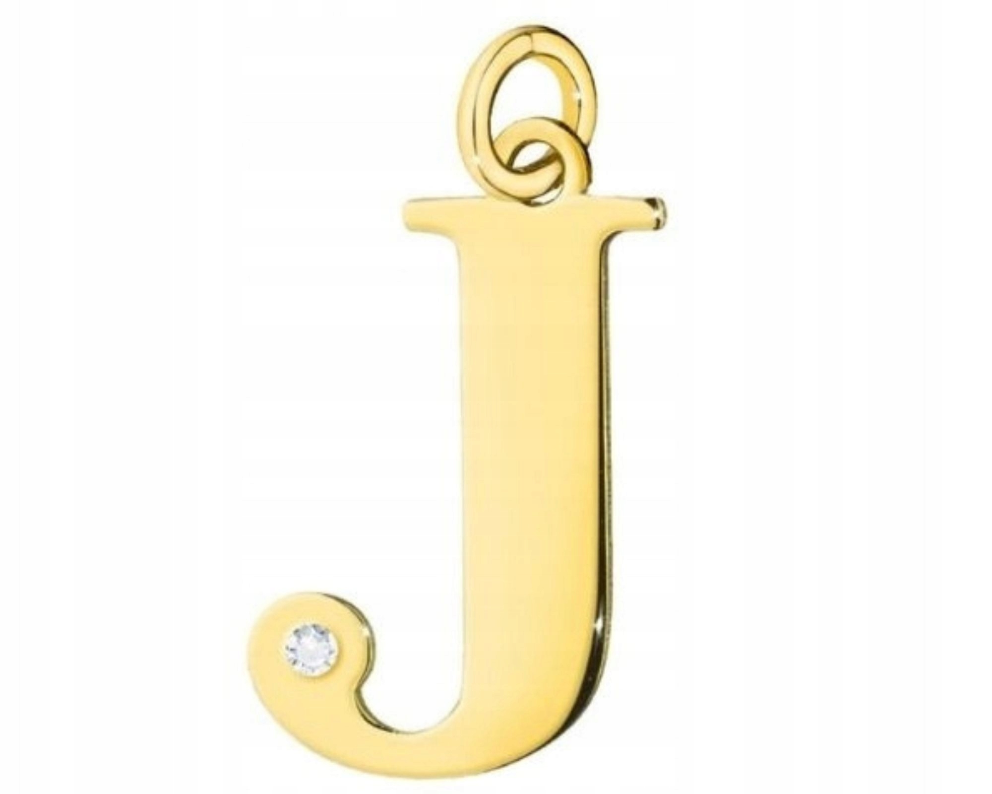ZŁOTY WISIOREK MAŁA LITERKA J Z BRYLANTEM GRAWER