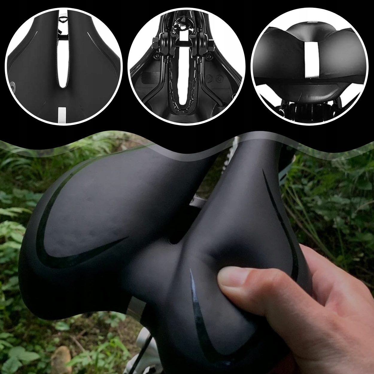 SIODEŁKO ROWEROWE ŻELOWE DAMSKIE MĘSKIE SIODŁO ROWEROWE DO ROWERU SPORTOWE Model ŻELOWE SIODEŁKO rowerowe WYGODNE Siedzenie ROWER