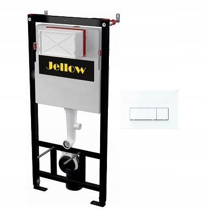 JELLOW OPTIMA stelaż podtynkowy do WC + przycisk biały połysk