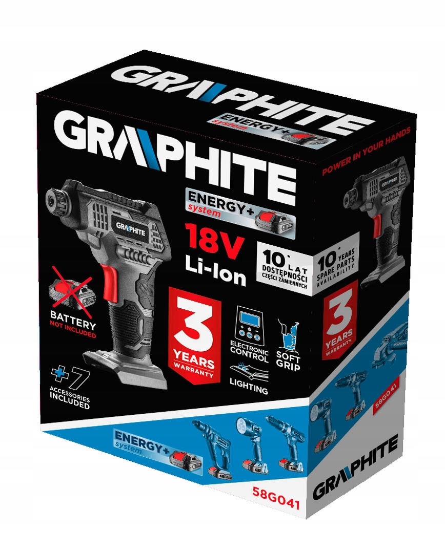 KOMPRESOR AKUMULATOROWY Graphite 58G041 18V +6Ah Model 58G041