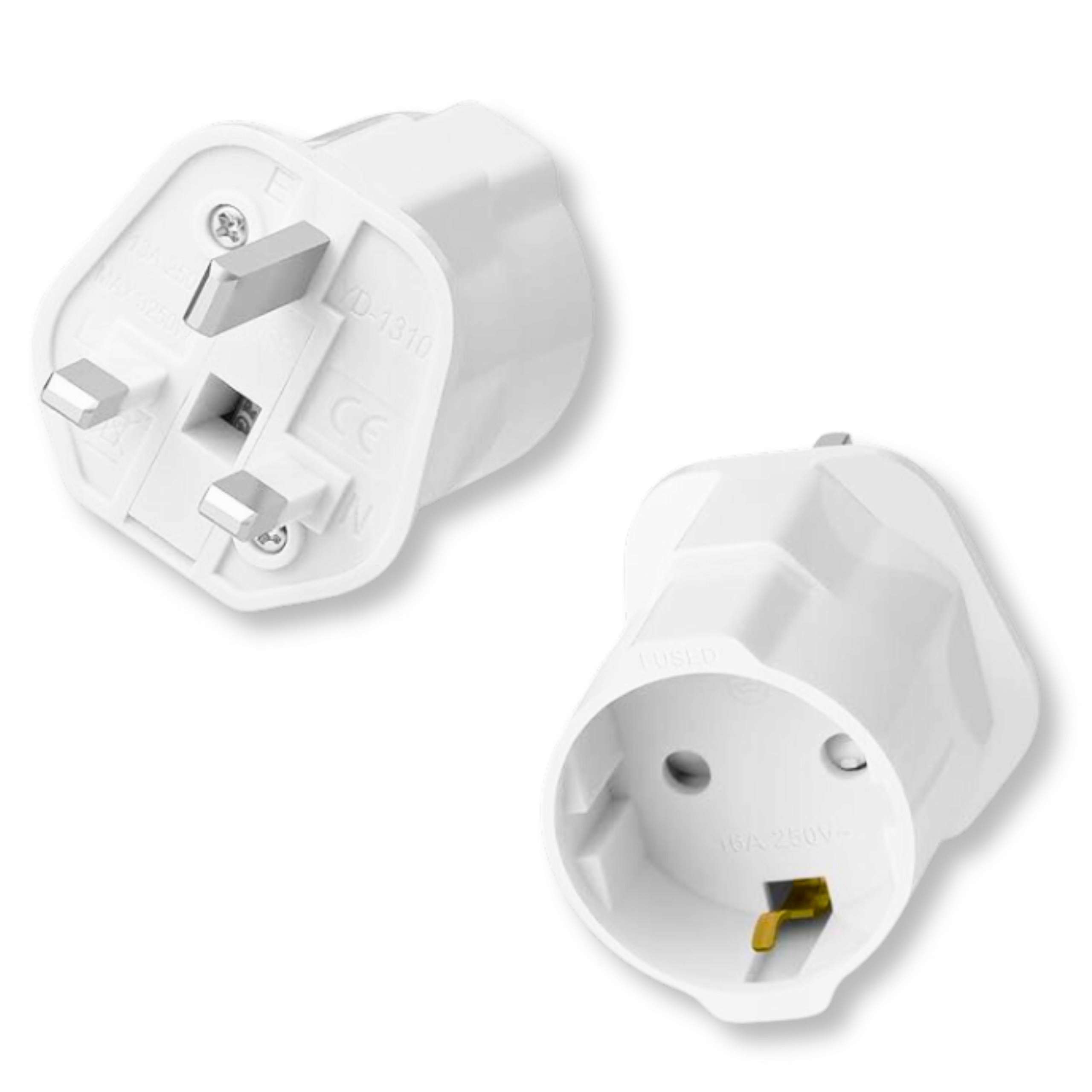 Adapter Eu-uk przejściówka gniazdka Polska Anglia kontakt na wyjazd wakacje